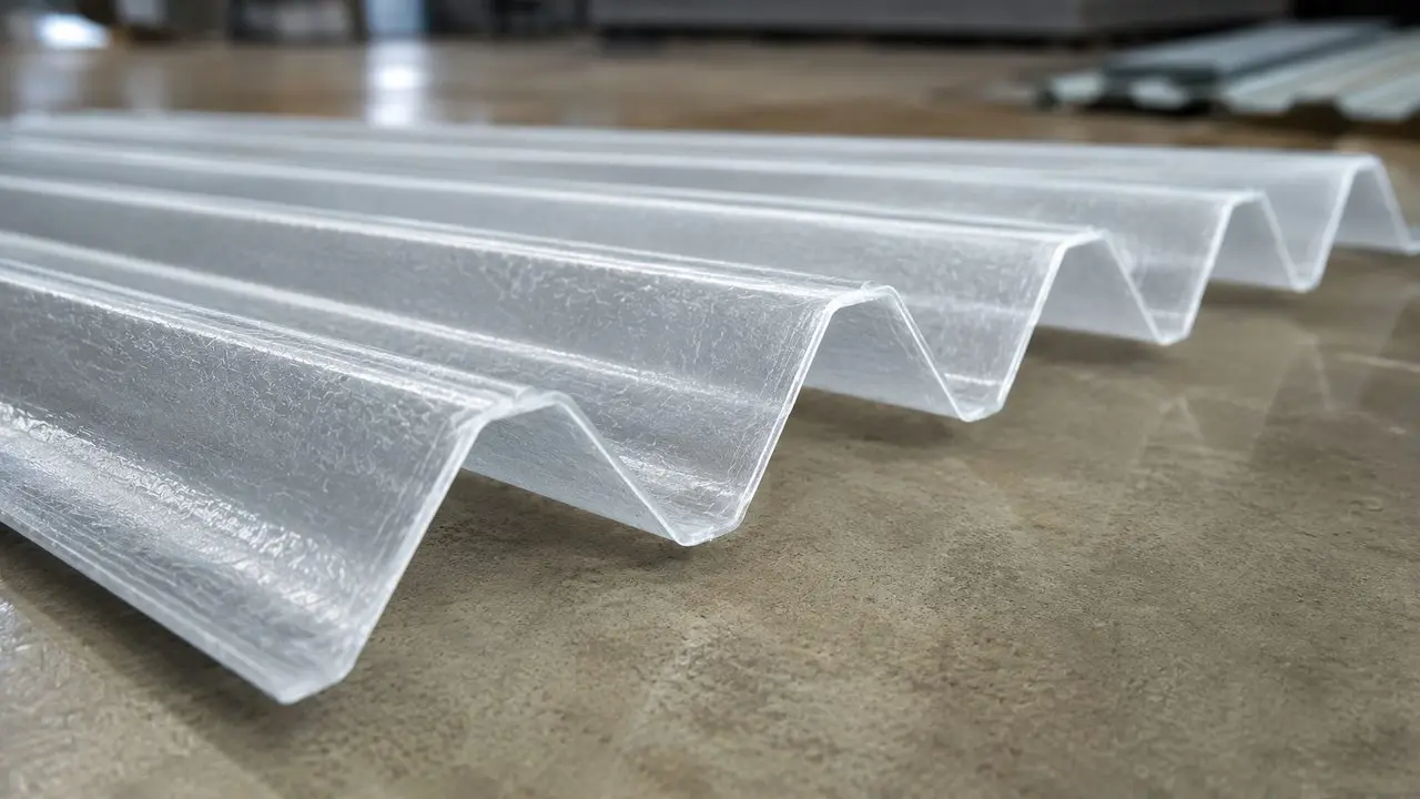 Telha trapezoidal de fibra de vidro