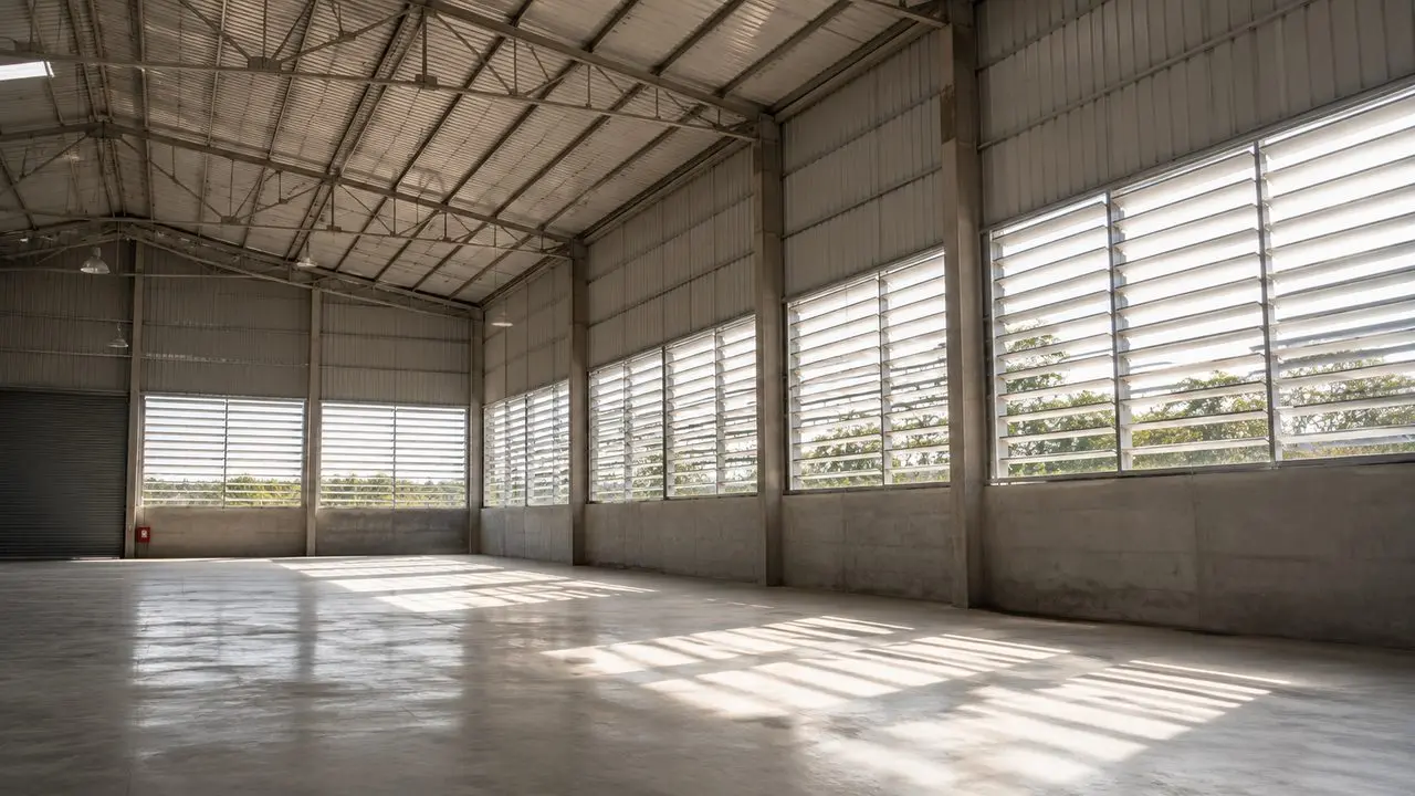 Veneziana industrial para ventilação de galpão